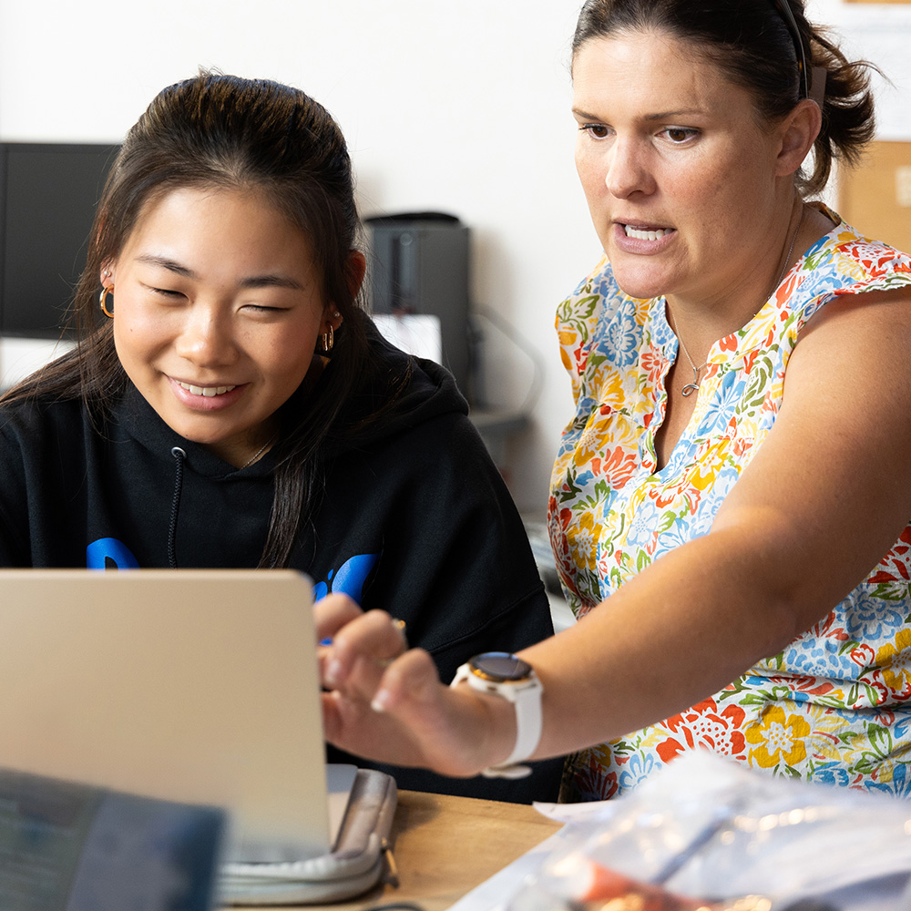 The Bishop’s School student, faculty, and classroom