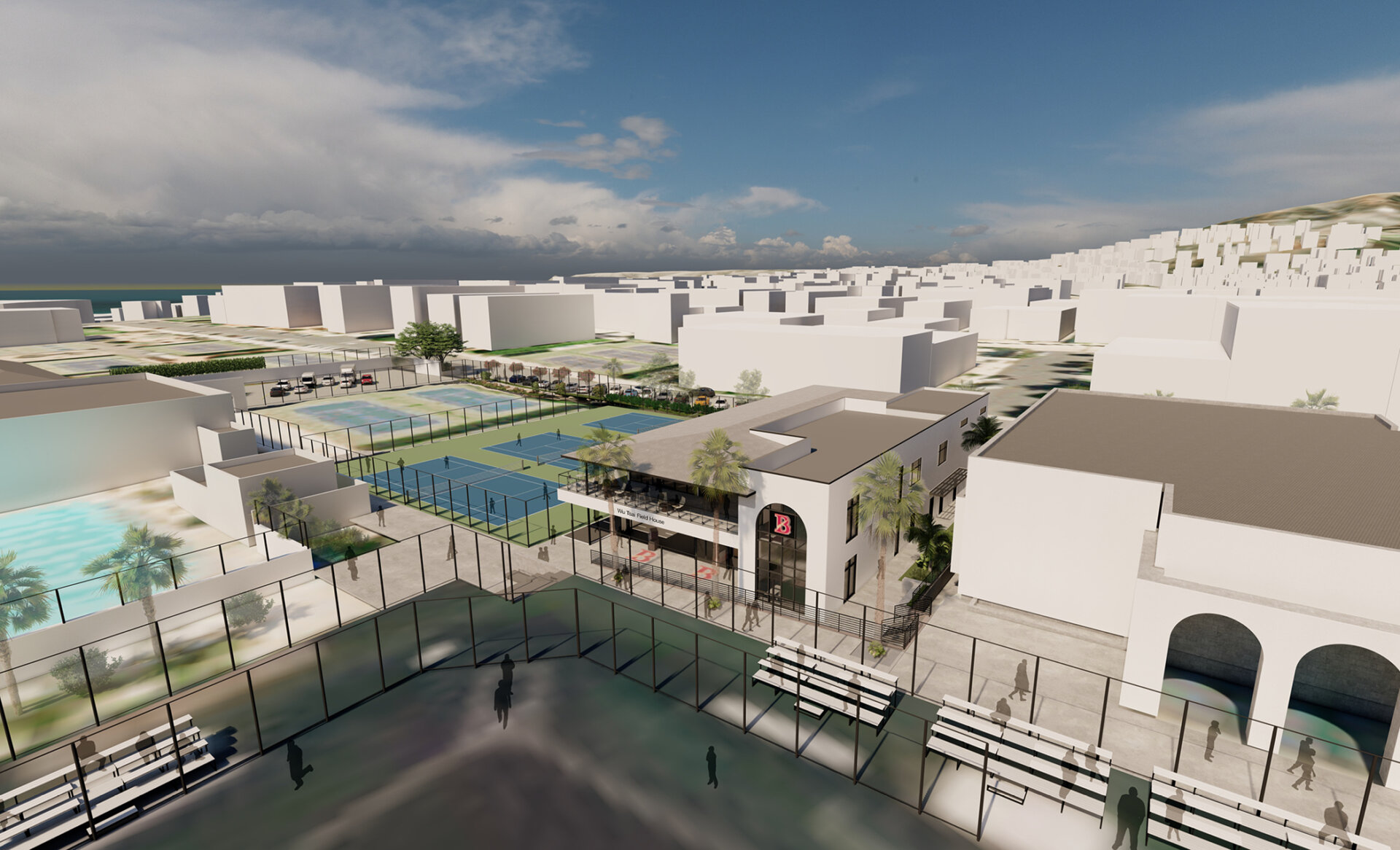 Aerial view of campus location